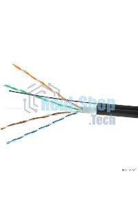 Кабель Cablexpert UPC-5051E-4-CU-OUTR, UTP outdoor 4x2x0.51 на тросу, медный, кат.5e, однож., 305м, coil, черный