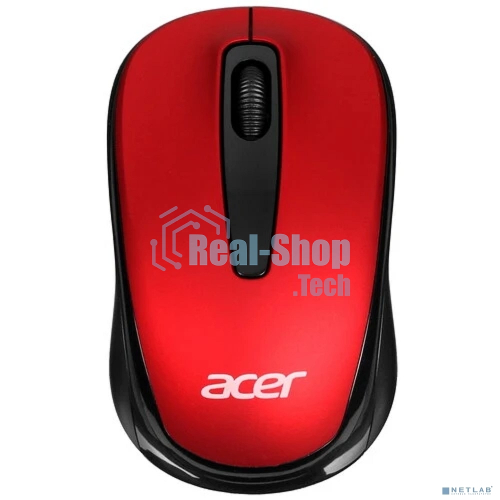 Мышь беспроводная Acer OMR136 красный, 1000 dpi, радиоканал, USB, кнопки - 3