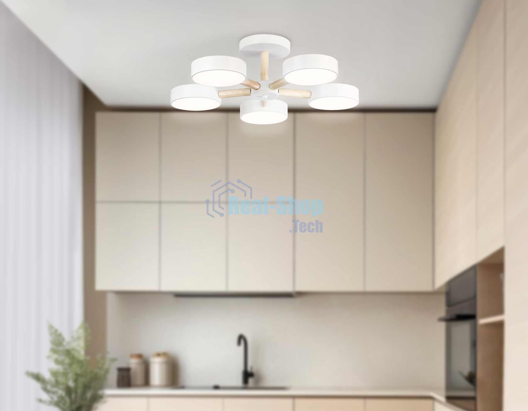 Светильник Ambrella light FL4825/5 WH белый 3000K-6400K 65W D580*160 (ПДУ ИК)