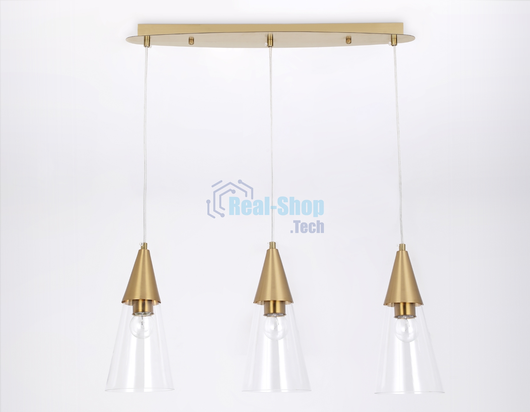 Светильник подвесной TR3669/3 BS/CL латунь/прозрачный E14/3 max 40W 590*120*850