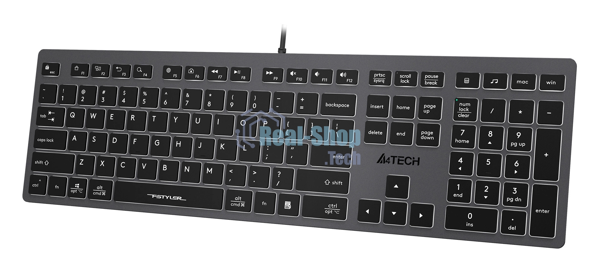Клавиатура проводная A4Tech Fstyler FX60 серый/белый