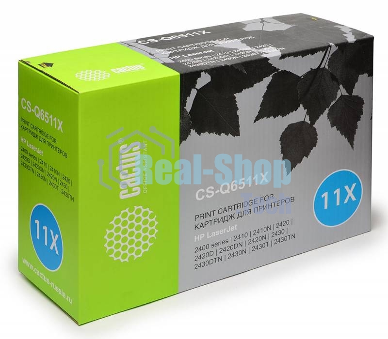 Картридж лазерный Cactus CS-Q6511X черный (12000 стр.) для HP LaserJet 2410/2420/2420DN/2430