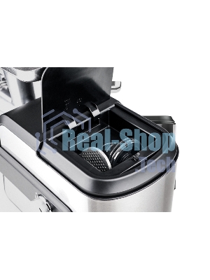 Мясорубка электрическая Centek CT-1623 серый, 2200 Вт, 2.2 кг/мин, реверс, защита от перегрузки, металлический лоток, насадки - 4
