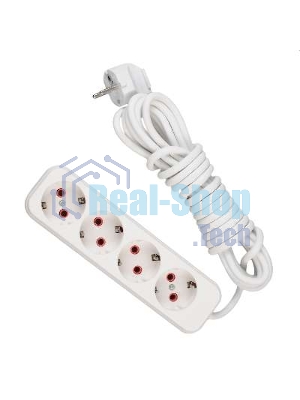 Удлинитель 4х5 м с заземл. 16А IP20 Lezard 720-0405-401