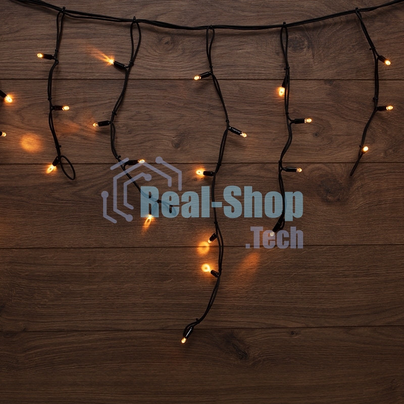 Гирлянда Neon-night Айсикл (Бахрома) светодиодная 5х0,7 м, 152 LED, черный провод каучук, теплое белое свечение
