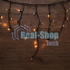 Гирлянда Neon-night Айсикл (Бахрома) светодиодная 5х0,7 м, 152 LED, черный провод каучук, теплое белое свечение