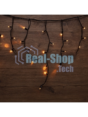 Гирлянда Neon-night Айсикл (Бахрома) светодиодная 5х0,7 м, 152 LED, черный провод каучук, теплое белое свечение