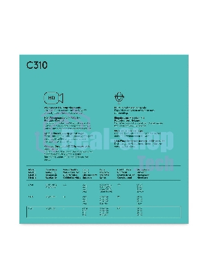 Веб-камера Logitech C310 HD 1280x720, 30 кадр/с, USB Type-A, микрофон (шумоподавление), автоосвещение, универсальное крепление