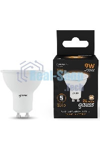 Лампа cветодиодная Gauss MR16 9W 830lm 3000K GU10 LED 1/10/100