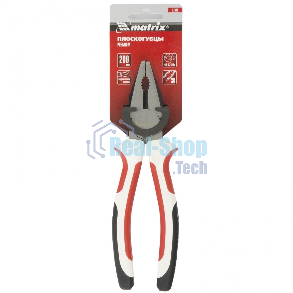 Плоскогубцы Matrix Premium, 200 мм, трехкомпонентные рукоятки