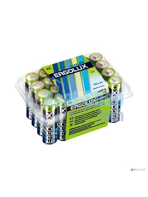 Элемент питания алкалиновый Ergolux LR6 Alkaline BP-24 (уп.24шт)