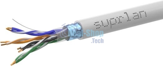Кабель информационный Suprlan Median 01-1033-1, cat.5e FTP 4X2X24AWG PVC внутренний 305м, серый