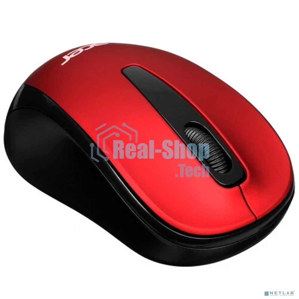 Мышь беспроводная Acer OMR136 красный, 1000 dpi, радиоканал, USB, кнопки - 3