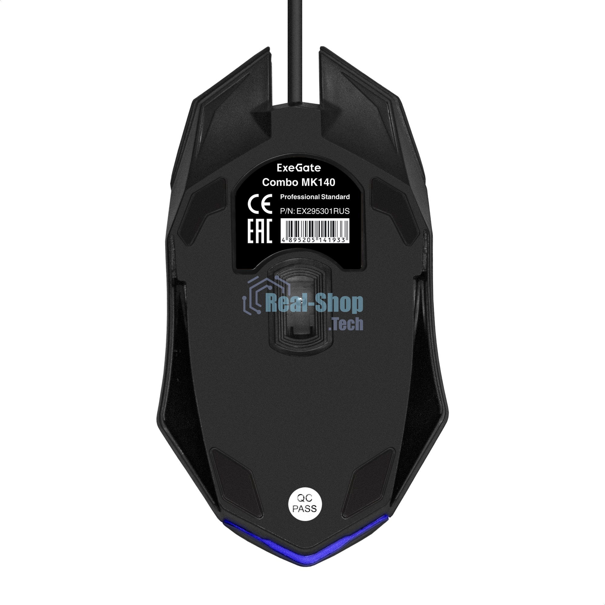 Комплект клавиатура+мышь ExeGate MK140 проводной, USB, 1000 DPI, чёрный/белый