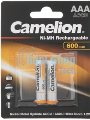 Аккумулятор Camelion AA- 600 mAh Ni-Cd BL-2 (NC-AA600BP2, аккумулятор,1.2В)