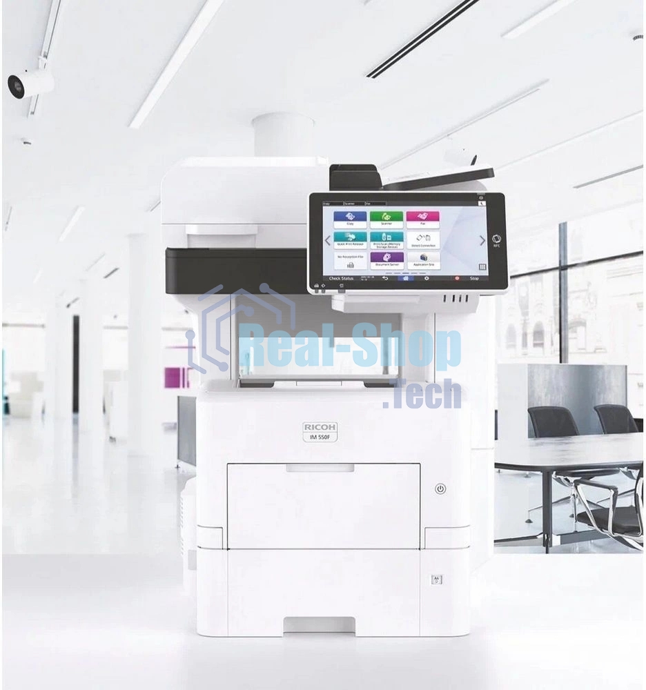 МФУ лазерное Ricoh IM 550F (418459), A4, ч/б, печ. до 55 стр/мин., скан. до 60 стр/мин. (ч/б) 40 стр/мин. (цвет), 1200 x 1200 dpi (печать) 600x600dpi (скан.), USB, Ethernet, Wi-Fi, Bluetooth, NFC