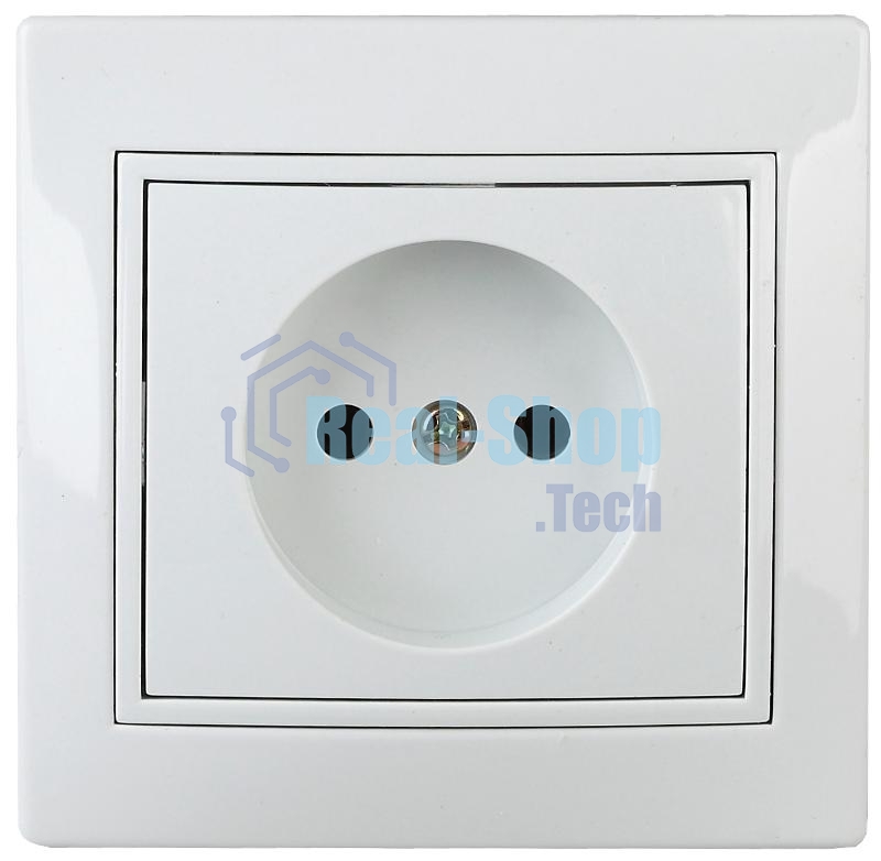Розетка Intro Plano 1-201-01 без заземления 2P, 16А-250В, IP20, СУ, белый