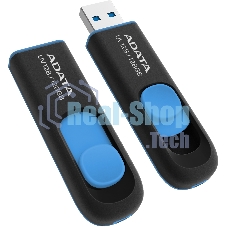 Флешка USB ADATA UV128 (AUV128-128G-RBE), 128Gb, USB 3.0, R/W 100/30, черный/синий