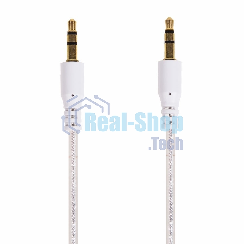 Аудиокабель AUX Rexant 3.5 мм гелевый 1 м белый