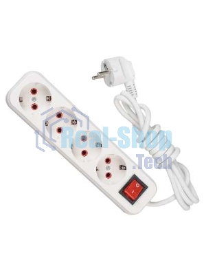 Удлинитель LEZARD 720-0403-402с/з 4 входа 3 м с выключателем серии LILA