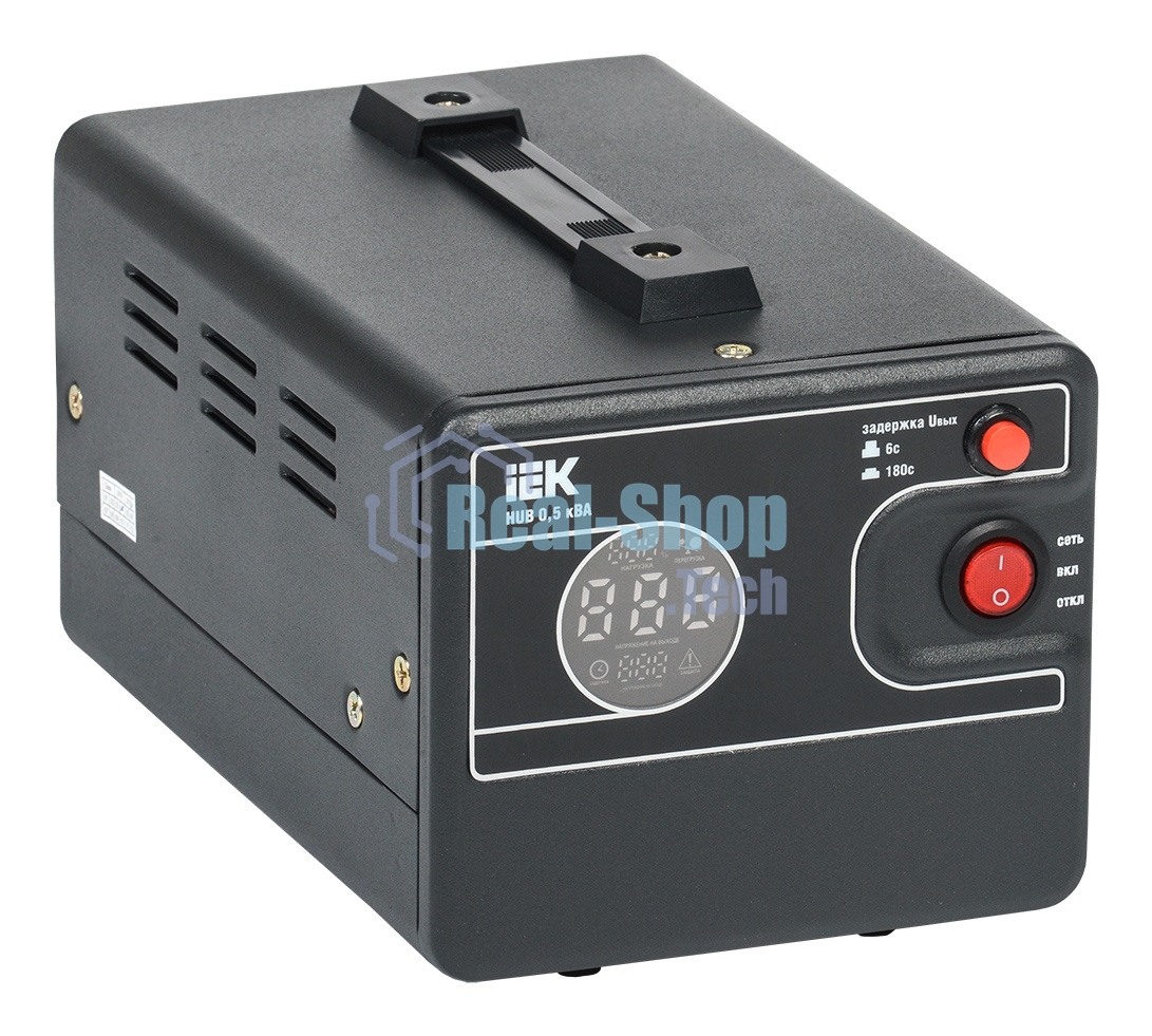 Стабилизатор напряжения 1ф 0.5кВА HUB переносной IEK IVS21-1-D05-13
