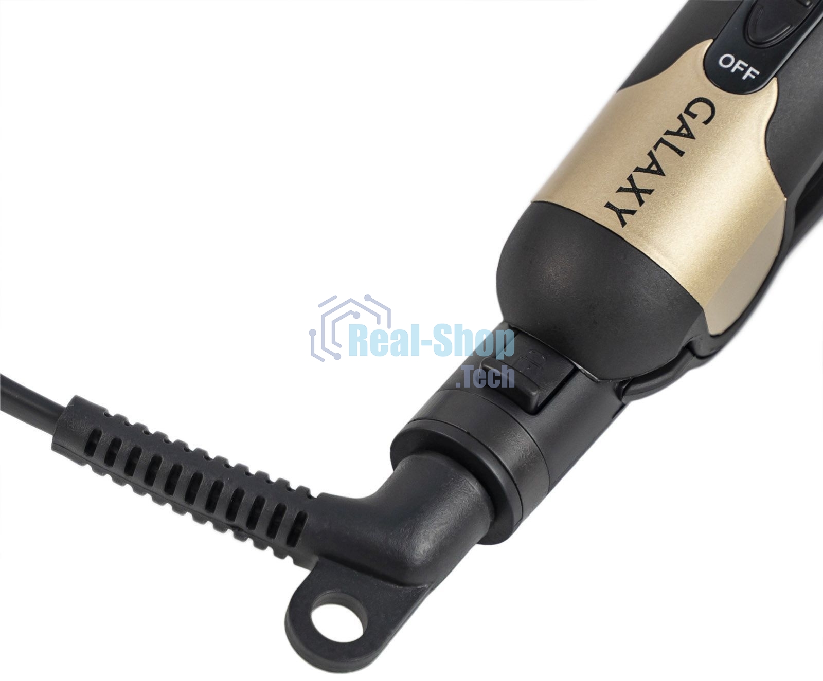 Щипцы для волос Galaxy Line GL 4519, черный, 40 Вт, максимальная температура 180°С, керамическое покрытие поверхностей, индикатор работы, ножка-подставка для обеспечения защиты от нагрева поверхности стола, шнур питания, вращающийся на 360°, подвесная пет