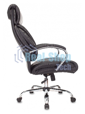 Кресло руководителя Бюрократ T-9904NSL Leather Venge Black черный, искусственная кожа, крестовина металл хром
