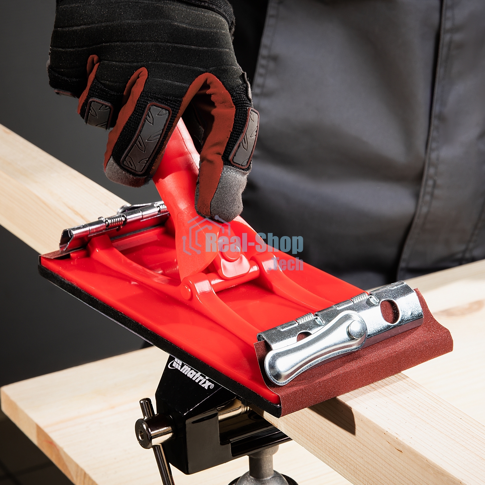 Брусок для шлифования Matrix 105 х 210 мм с шарнирным переходником под телескопическую ручку