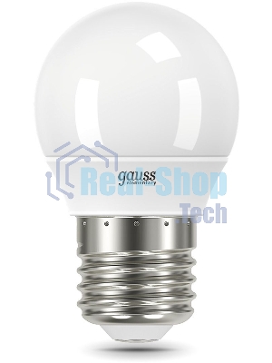 Лампа светодиодная Gauss Elementary 53226T 6Вт цок.: E27 шар 180B 4100K св. свеч. белый. нейт. (упак.: 3 шт)