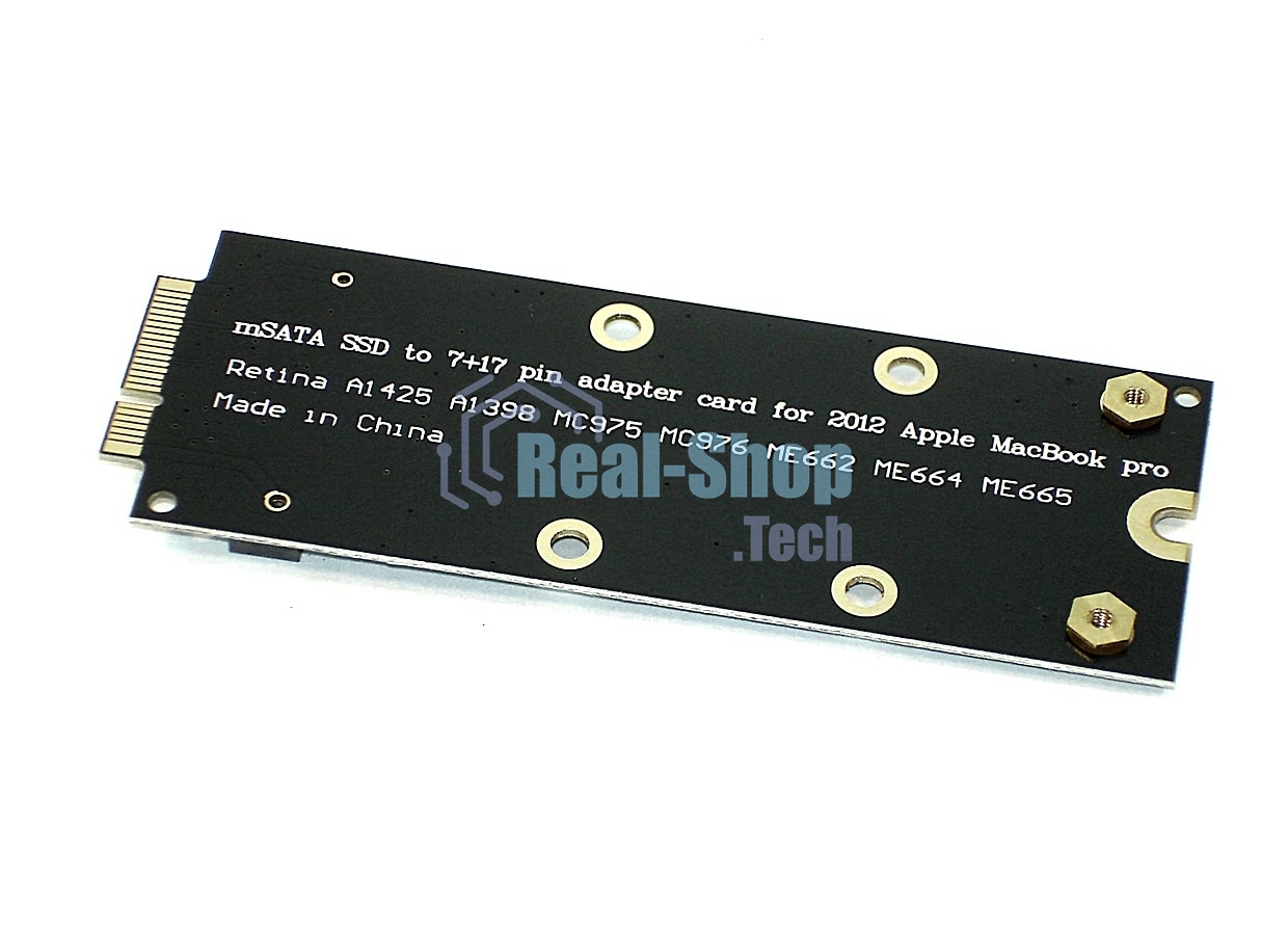Переходник на SSD mSATA для MacBook Pro 2012-2013гг. A1425; A1398