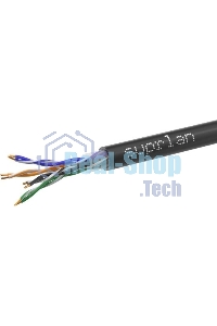 Кабель информационный Suprlan Median 01-0335-1, cat.5e U/UTP 4 пары, 24AWG, PE, внешний, 305м, черный