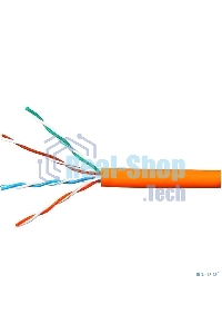 Кабель Cablexpert UPC-5051E-LSZH-4-CU/100 indoor, UTP-LSZH 4x2x0.51, медный, кат.5e, однож., 100м, box, оранжевый