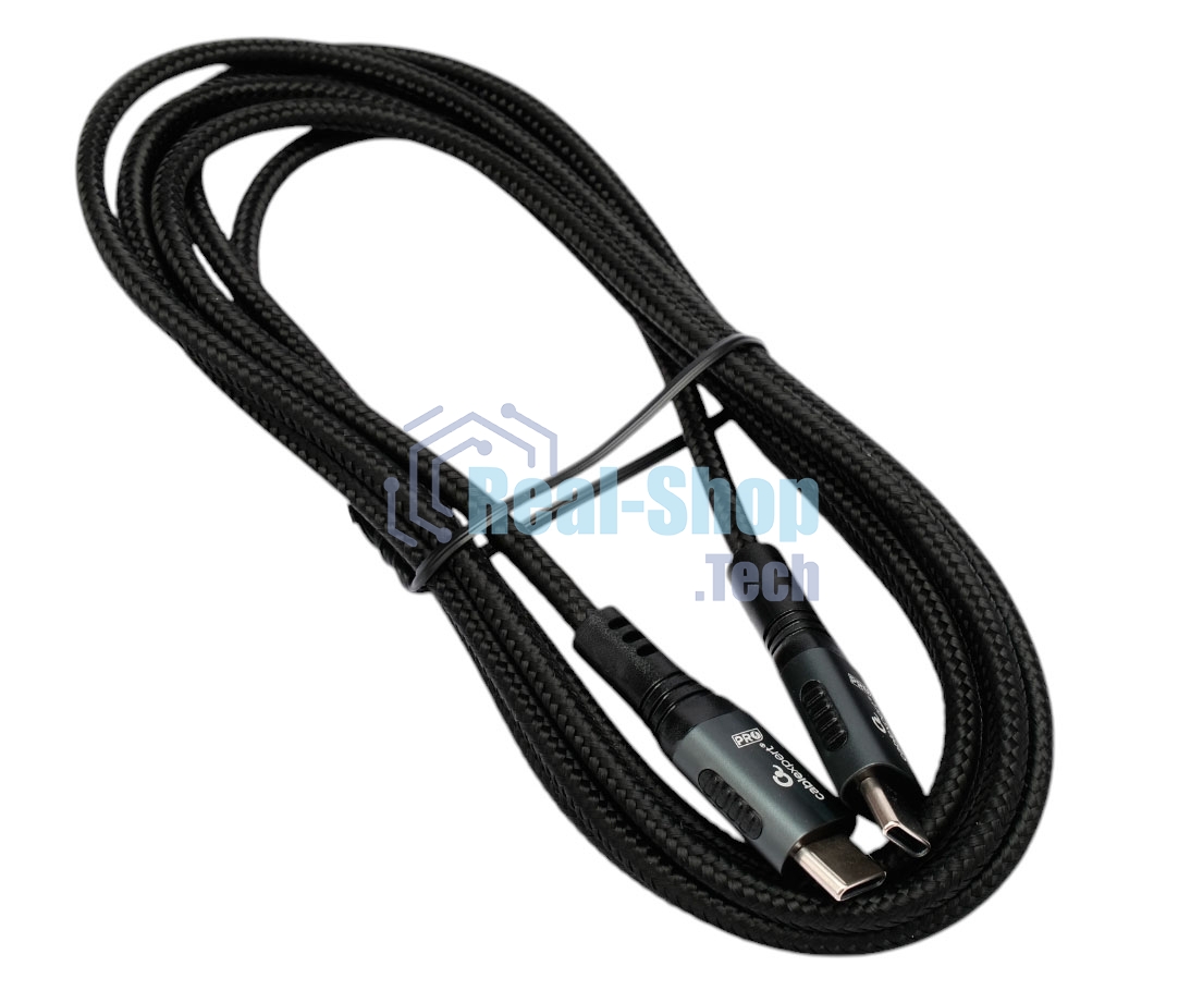 Кабель USB2.0 Cablexpert ССP-USB2.0-240W-2M Type-C/Type-C, 5А, 240Вт, PD3.1/QC4.0, медь, алюминиевые коннекторы, оплетка, 2м, черный, пакет