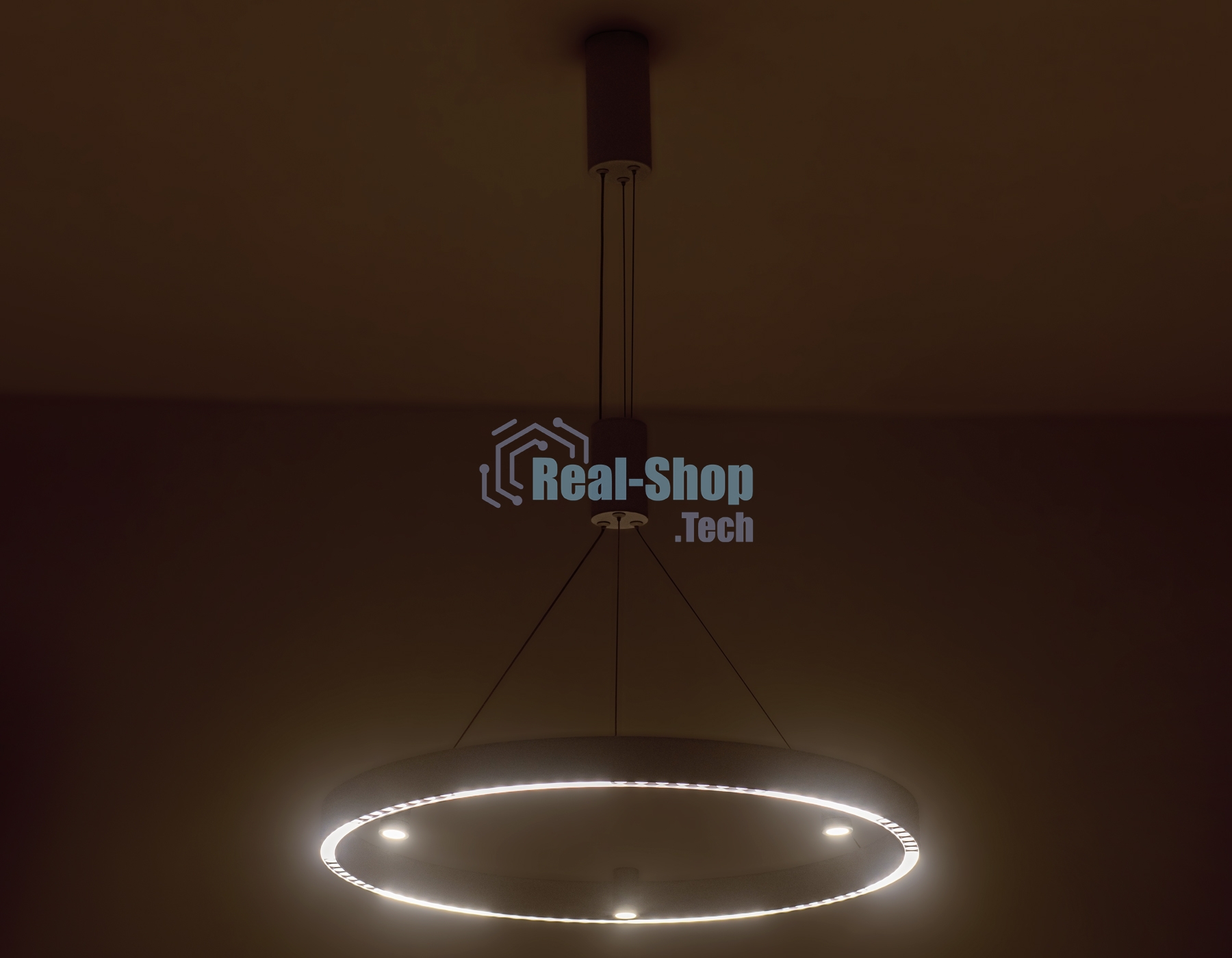 Подвесной светодиодный светильник Ambrella light FL5844/1+3 WH белый 40W 3000K/4200K/6400K D600*1200 (без ПДУ)