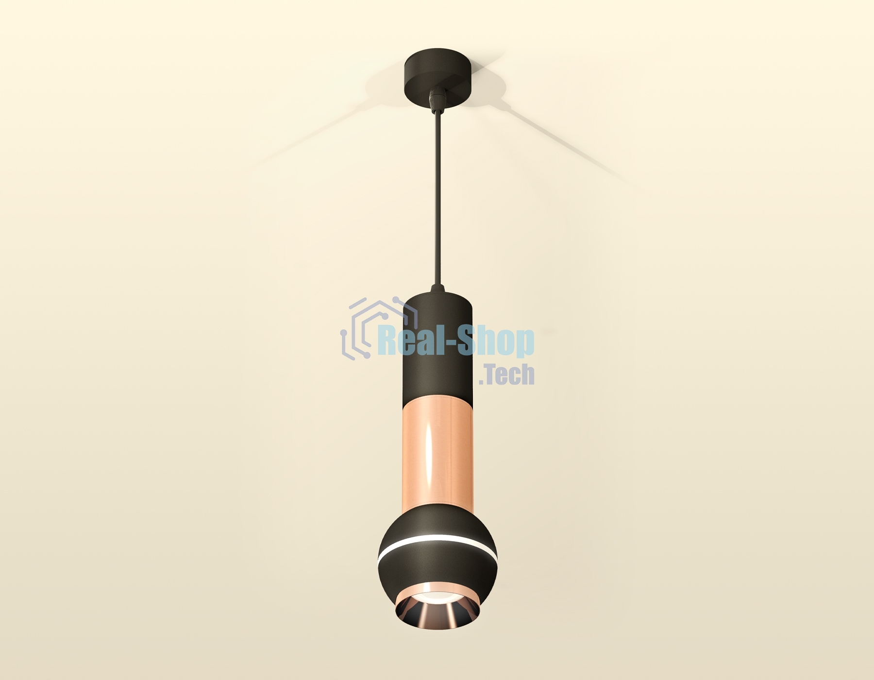 Светильник Ambrella XP1102040 SBK/PPG черный песок/золото розовое полированное MR16 GU5.3 LED 3W 4200K
