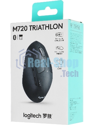 Мышь беспроводная Logitech M720 Triathlon черный, 1000 dpi, радиоканал, Bluetooth, USB, кнопки - 8