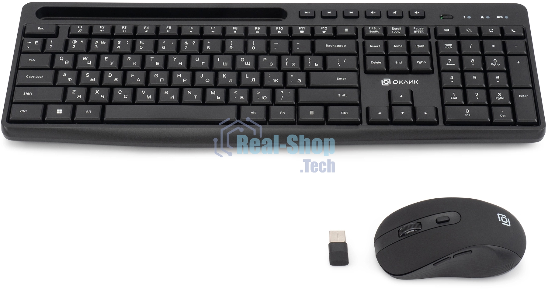 Комплект клавиатура+мышь Oklick S275W беспроводной, USB, 1600 DPI, чёрный