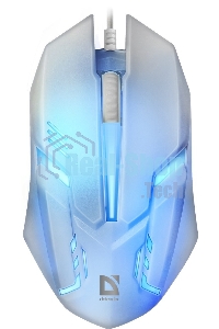 Мышь проводная Defender Cyber MB-560L белый, 1200 dpi, USB, кнопки - 3