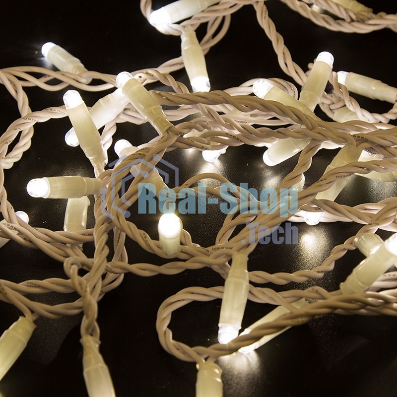 Гирлянда Neon-night Нить 10м, постоянное свечение, белый ПВХ, 24В, теплый белый