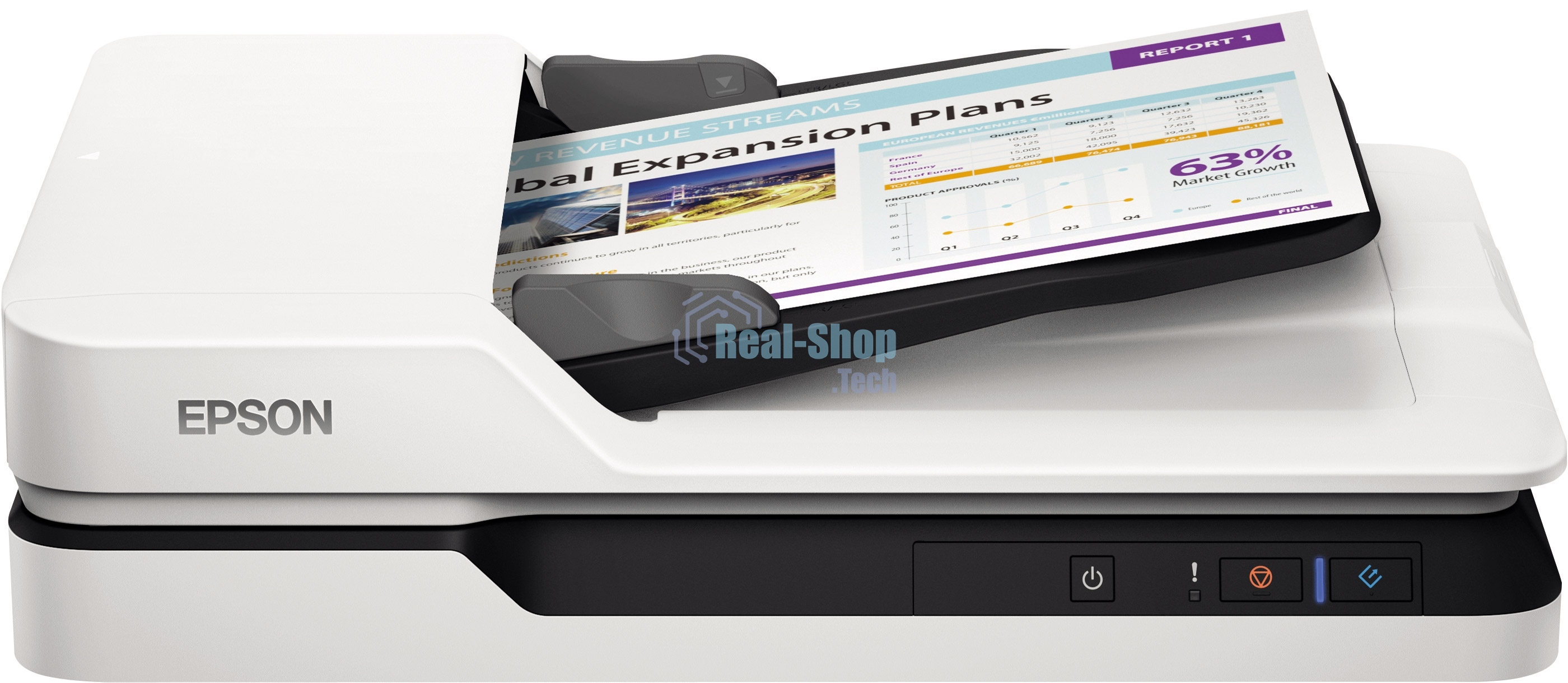 Сканер Epson WorkForce DS-1630 (B11B239401) планшетный, A4, CIS, 600x600 dpi, двусторонный автоподатчик, USB 3.0