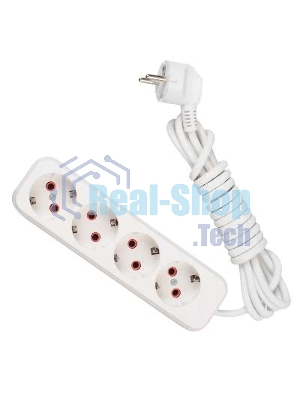 Удлинитель 4х3 м с заземл. 16А IP20 Lezard 720-0403-401