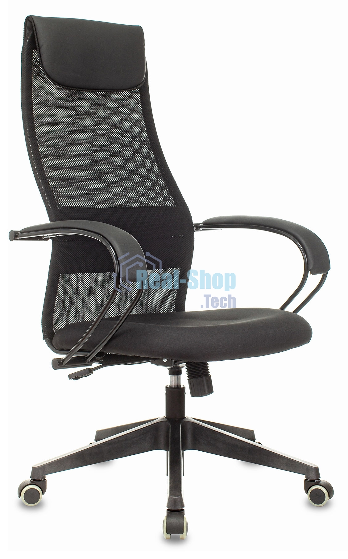 Кресло руководителя Бюрократ CH-607 TW-01 черный, сетка/ткань с подголов. крестовина пластик