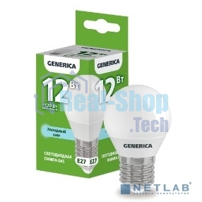 Лампа светодиодная G45 шар 12Вт 230В 6500К E27 GENERICA