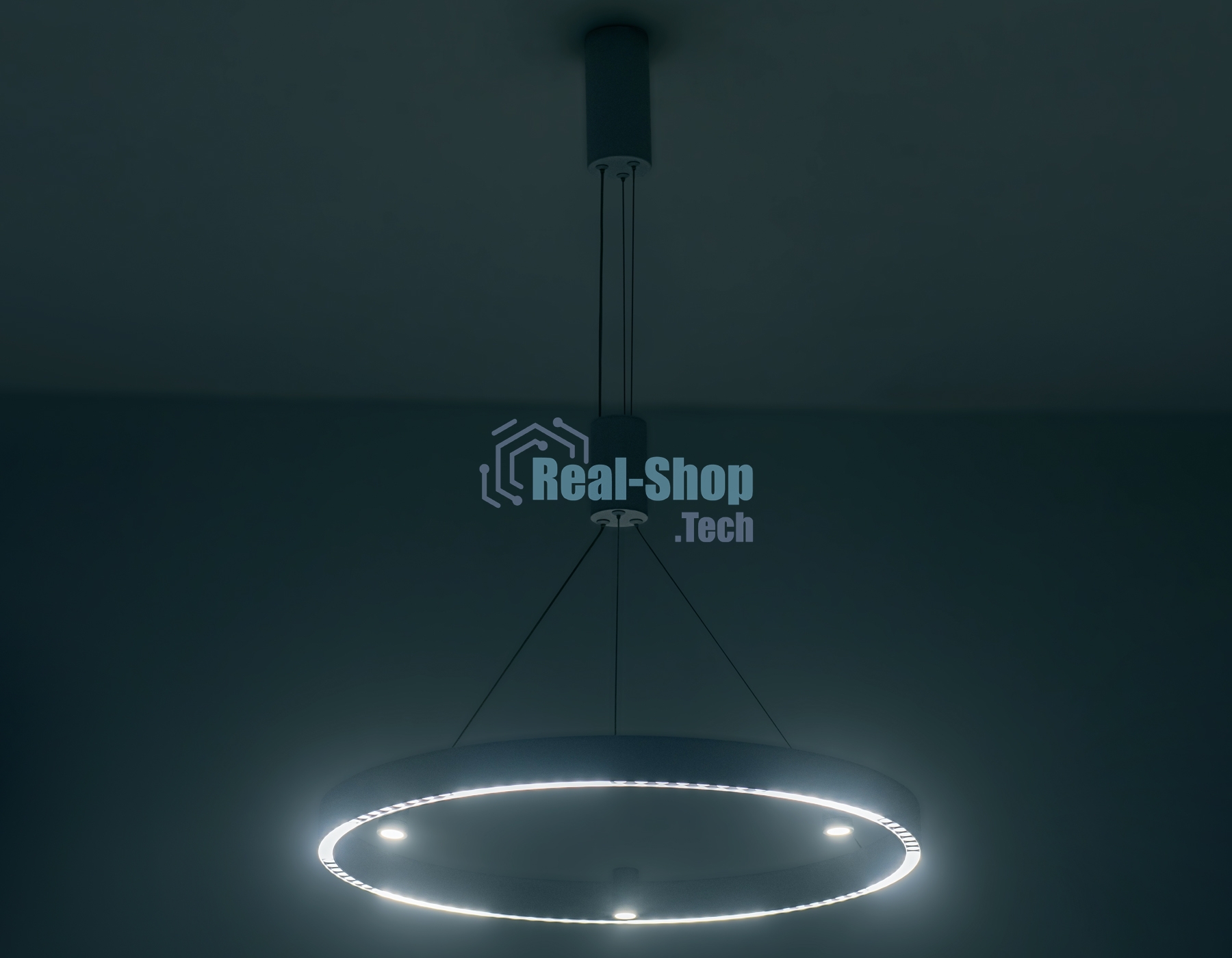 Подвесной светодиодный светильник Ambrella light FL5844/1+3 WH белый 40W 3000K/4200K/6400K D600*1200 (без ПДУ)