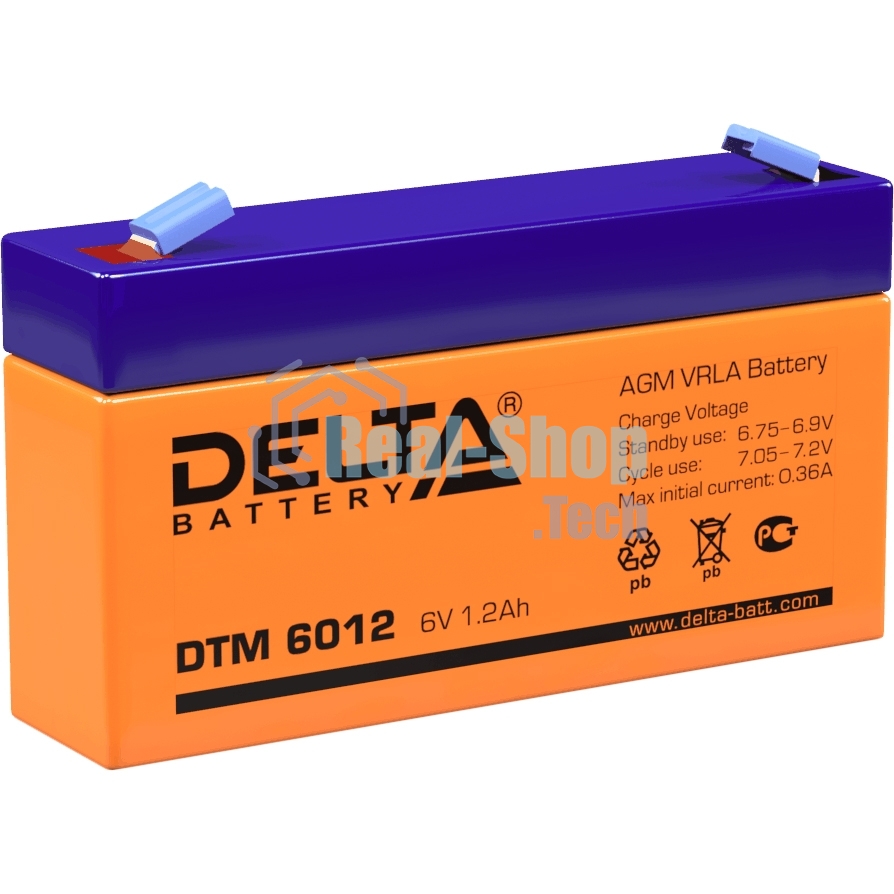 Батарея Delta DTM 6012 (1.2 А\ч, 6В) свинцово- кислотный аккумулятор