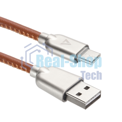 Кабель USB ACD-Allure Type-C ~ USB-A Кожа, 1м, коричневый