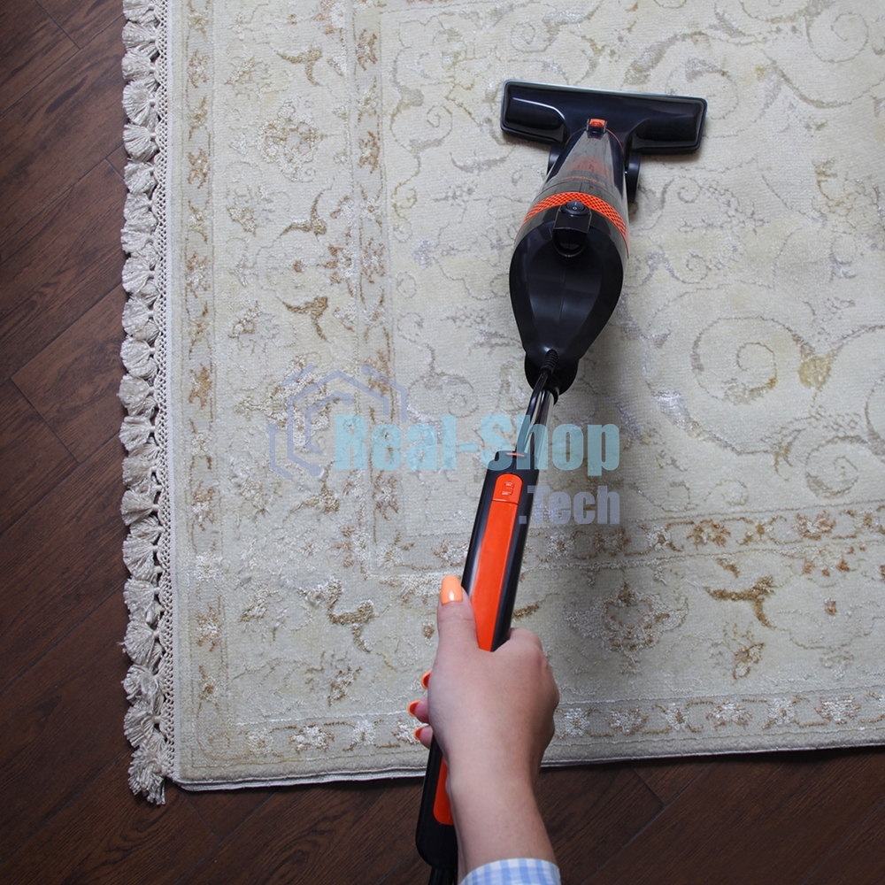 Пылесос вертикальный Endever SkyClean VC-294 черный/оранжевый, питание от сети, 120 Вт, уборка сухая, пылесборник 1.5 л