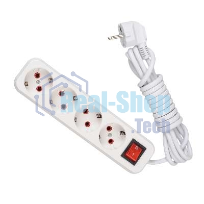 Удлинитель 4х2 м с заземл. 16А IP20 с выкл. Lezard 720-0402-402