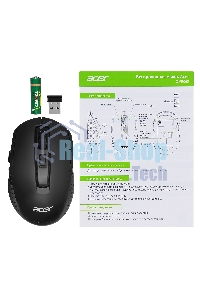 Мышь беспроводная Acer OMR060 черный, 1600 dpi, радиоканал, USB, кнопки - 6