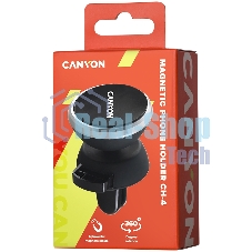 Держатель автомобильный Canyon Car Holder for Smartphones,magnetic suction function,with 2 plates(rectangle/circle), черный,40x35x50мм 0.033kg